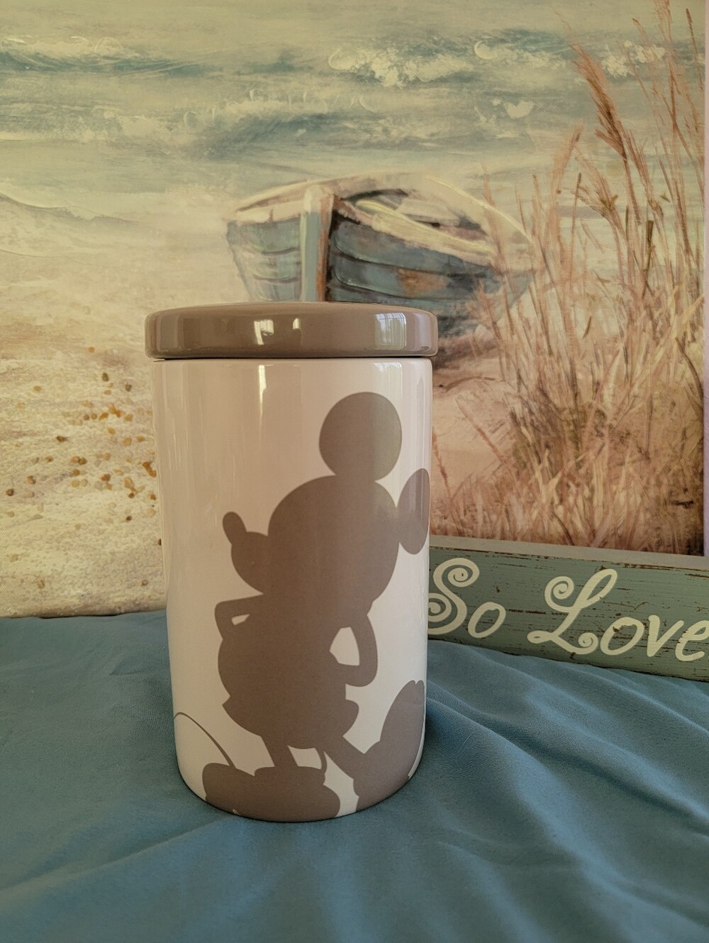 Disneyland Paris Cream and Taupe Micjey Cannister